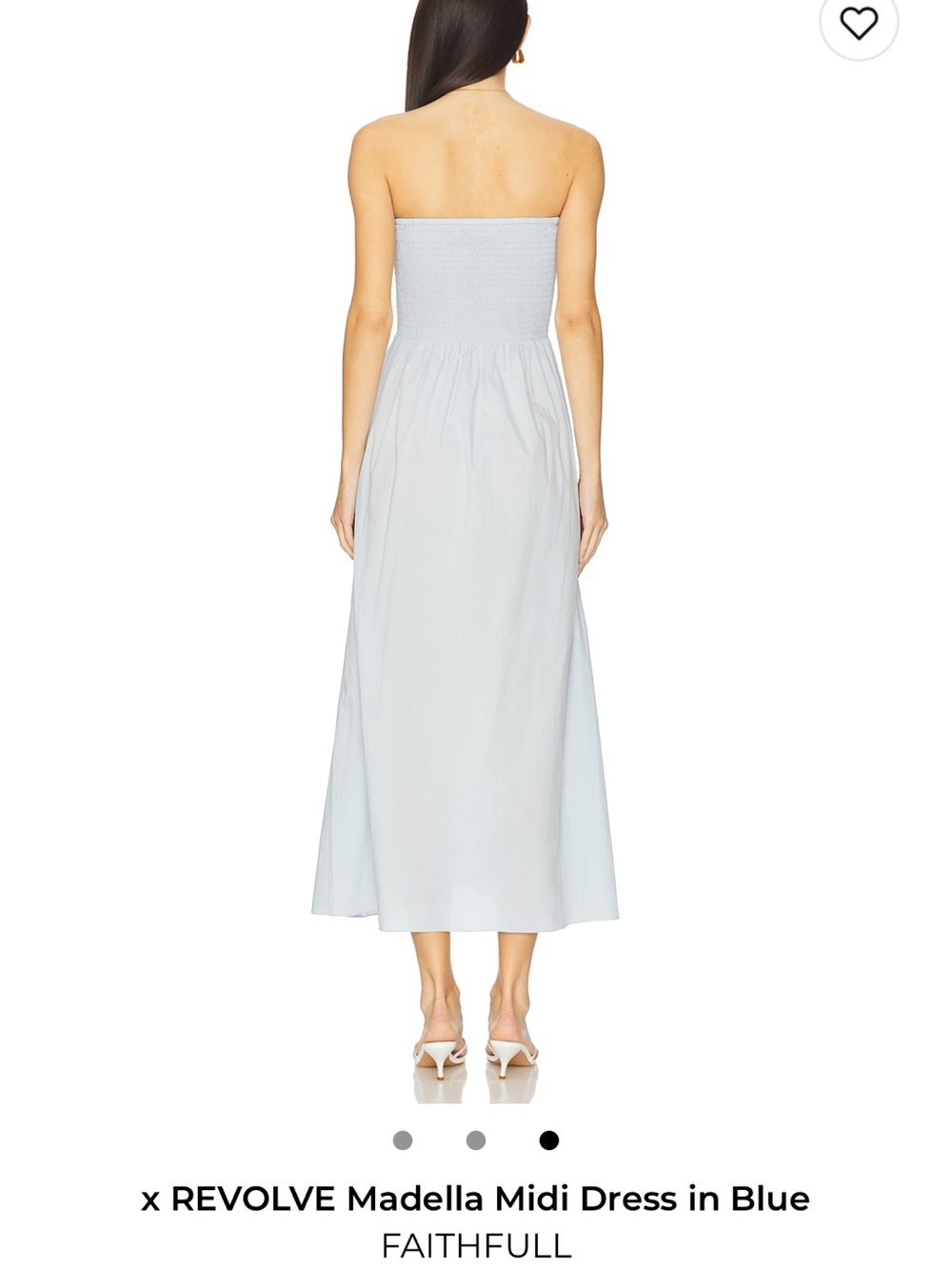 Faithfull the Brand Strapless x Revolve Madella Midi Dress in Blue